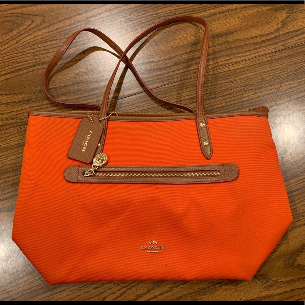 Coach Purse w/ Leather Trim